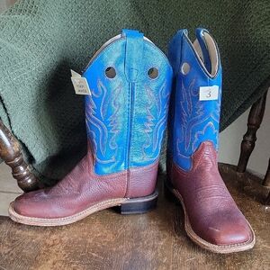 Blue and Brown Western Cowboy Boots